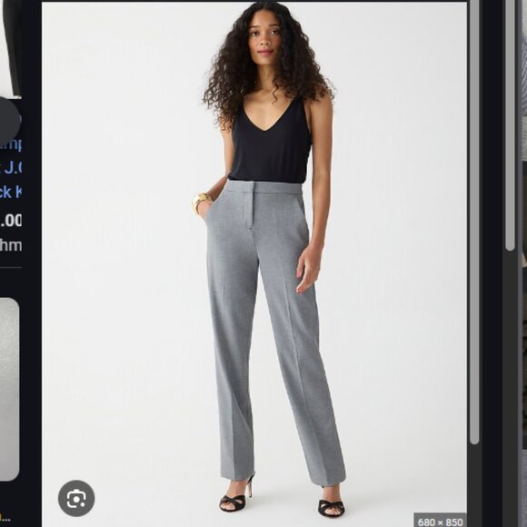 J Crew Dress Pants Womens Size 8 Gray Kate Fit Straight High Rise Office Light - Picture 1 of 12